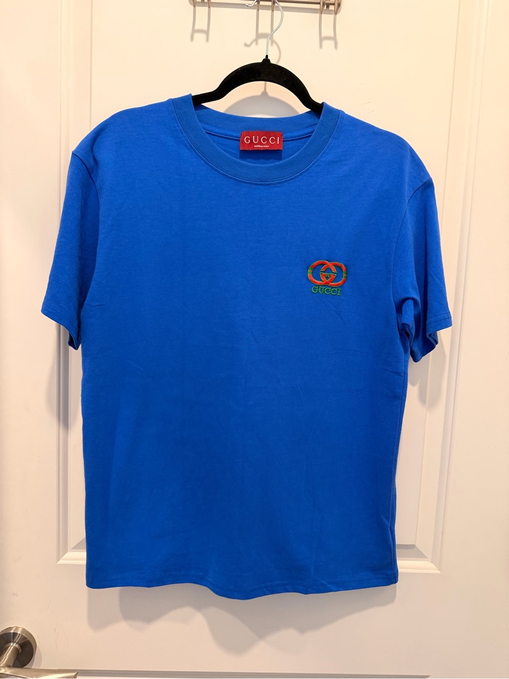 Gucci Interlocking G
Embroidered Logo Short Sleeve T-Shirt Blue Size M